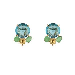 Elegant Blue and Green Gemstone Earrings